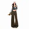 26 Jeans Novos da Moda para Mulheres, Estampa Floral, Retrô Americano, Com Veludo, Caimento Fluido, Algodão Puro, Solto, Emagrecimento, Suporta Dropshipping