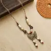 Collar de Cerámica de Jingdezhen con Forma de Pez Caperucita Roja Nuevo Estilo Chino Estilo Étnico Cadena Larga de Lana de Cerámica Accesorios de Estilo Antiguo para Mujeres