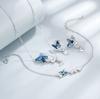 Collar Mariposa Azul Exclusivo Transfronterizo Colgante de Cristal de Alta Gama Versátil Sensación de Alta Gama Plata Esterlina S925 Europeo y Americano Amazon