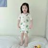 Pijama para Niños Niños Traje Delgado de Manga Corta Niñas Ropa de Casa para Aire Acondicionado Seda de Hielo Transpirable Clase A 0-10 Años Bebé