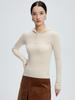 Moletom com capuz de caxemira feminino slim-fit suéter simples com zíper chapéu top sem costura malha inferior moletom