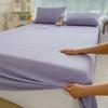 Cama Lençóis de Cama Peça Única Cor Pura Algodão Lavado Cama Lençóis de Cama Verão Antiderrapante Fixado À Prova de Poeira Cama Lençóis de Cama Lavável à Máquina Cama Conjunto de Três Peças