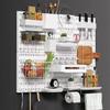 Tablero perforado almacenamiento accesorios no perforados Daquan baño cocina pared decoración caja de almacenamiento para tablero perforado gancho cesta colgante