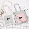 Estilo coreano bordado saco de lona ins saco de lona bolsa de ombro das mulheres saco crossbody bag logotipo personalizado bolsa portátil