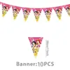Banderines de Decoración con Tema de Fiesta de Dibujos Animados Princesa Transfronteriza Mantel Desechable para Fiesta de Cumpleaños de Niñas Vajilla de Fiesta