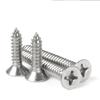 Tornillos de Acero Inoxidable 304 de Cabeza Plana Avellanada con Ranura Cruzada Pa Niquelado Tornillos Autoperforantes de Cola Plana Venta al por Mayor Alta Dureza