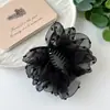 Pinza para el cabello de chifón burbuja estampado estilo francés para mujer, pinza grande para el cabello en la parte posterior de la cabeza, pinza de tiburón, accesorios para el cabello al por mayor