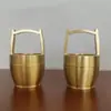 Adorno de Escritorio Cubo de la Fortuna Estilo Chino de Latón Puro, Cubo de Agua Pequeño, Decoración para Sala de Estar, Pequeña Vajilla de Latón al por Mayor