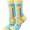 Calcetines Nuevos Originales de Amazon para Mujer, Calcetines de Moda con Frutas y Animales, Calcetines de Algodón hasta la Mitad de la Pantorrilla, Calcetines de Dibujos Animados Personalizados de Moda Transfronterizos en Stock