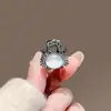 Presilha de Garra Mini Brilhante com Garra de Diamante Estilo Coreano, Piranha Pequena Delicada com Strass para Mechas, Presilha Lateral de Princesa para Mulheres com Pérolas
