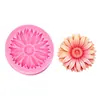Molde de Silicone Rosa Girassol Margarida Flor de Lótus Crisântemo Girassol Molde para Bolo de Chocolate Fondant