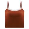 W6108 # Ropa Interior Térmica de Otoño e Invierno para Mujer con Copas, Interior Cepillado, Camisola Fina de Tirantes Top Base