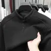 Camiseta de Manga Longa Patchwork Desconstruído Estilo Retrô Americano 350g para Homens e Mulheres, Camada Base de Moletom Casual Solta Versátil Espessa