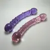 Serie de Puntos de Seda Rosa y Morado Doble Color Pluma Sexual Masturbador de Vidrio