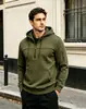 Sudadera con capucha para hombre, estilo primavera/otoño, forro polar, con bolsillos con cremallera, ropa deportiva casual, color liso, estilo pullover