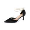 9777-9 Sapatos de Salto Alto Pontudos Novos Três Usos Sapatos Franceses Sandálias Verão Fada com Saia Salto Agulha Romântico