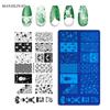 Plantilla de acero para estampado de arte de uñas rectangular con copo de nieve navideño transfronterizo serie de herramientas de transferencia de impresión para arte de uñas
