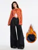 Pantalones de Pana de Pierna Ancha Sueltos Estilo Popular Yunheyu Trece Líneas Caídos Hasta el Suelo Más Fáciles de Combinar Jeans de Pierna Recta para Mujer