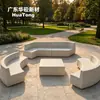 Asientos Combinados UHPC Rodeando Fosos de Árboles en Parques Municipales Plataforma de Asientos Módulo de Paisajismo Taburete de Asiento GRC Personalización