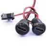 Conector hembra tipo C con cable, 2 hilos impermeable con rosca, se puede equipar con una resistencia, toma de carga USB-C con conector SM