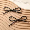 Estilo Dulce Fresco Negro Cuero Lazo DIY Hecho a Mano Tocado Funda para Teléfono Móvil Bolso Accesorios para Ropa Accesorios