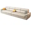 Sofá de Cuero Rascador de Gato Nórdico Modelo Nuevo Simple Apartamento Pequeño Fila Recta Chaise Longue Fila Recta Tres o Cuatro Plazas Sofá para Sala de Estar del Hogar