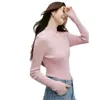 [Mejora Clásica-Versión Completa] Suéter Delgado de Manga Roja 5 Nuevo Otoño Suéter de Cuello Alto Medio para Mujer