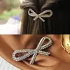 2024 Grampo de Cabelo de Liga com Strass Franja Lateral Presilha de Mola Estilo Coreano Clipe Superior Feminino Acessório de Cabelo Laço Fresco e Doce