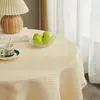 Porta-copos branco para mesa de centro, toalha de mesa quadrada pequena, capa para mesa de cabeceira, toalha de mesa e de jantar redonda de algodão e linho, estilo de luxo leve, atacado transfronteiriço