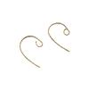 Aretes de gancho dorado retorcido con chapado de retención de color de aleación de metal accesorios para aretes materiales crudos para aretes DIY venta al por mayor