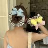 Faixa de Cabelo Listrada Preto e Branco com Laço Preenchido de Algodão Estilo Coreano Corda de Cabelo de Bola Fresca e Fofa Elástico Doce para Rabo de Cavalo