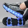 Zapatos con Ruedas Cuatro Ruedas Transfronterizos, Zapatos con Ruedas Recargables, Patines de Ocho Ruedas Desmontables para Estudiantes que Van y Vienen de la Escuela, Universales para Hombres