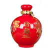 Botella de Vino de Cerámica de Jingdezhen Tarro de Vino 2.5kg Colección Botella de Vino Imitación Paja de Trigo Doméstico Sellado Frasco de Licor