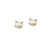 Gatito ~ pendientes lindos de piedra de ojo de gato pendientes de plata s925 aguja de temperamento simple exquisito dulce brillante joyería de oreja