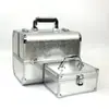 Maleta, Subcaja de Aleación de Aluminio, Caja Bordada, Caja de Manicura, Caja de Herramientas para Pestañas, Caja de Maquillaje, Caja de Maquillaje Portátil para Salir