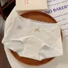 Cintura con ribete de encaje, bragas de algodón puro para mujer con un estilo juvenil e inocente, talla 10A, con refuerzo extendido y ensanchado