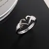 Anillo en Forma de Corazón, Más Vendido en Amazon, Moda Europea y Americana, Anillo de Pareja Corazón de Amor, Anillo Abierto con Lazo