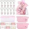 Conjunto Transfronteiriço Criativo para Chá de Bebê, Comunhão, Batismo com Pingente de Coração, Adesivo de Chocolate, Sacola de Doces, Presente