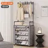 Zapatero Multicapa Doméstico de Pie Integrado Zapatero y Sombrerero Dormitorio Sala de Estar Estante para Bolsos Puerta Estante de Almacenamiento a Prueba de Polvo
