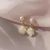 Pendientes de Perla de Camelia Super Hada para Mujer, Frescos y Dulces, Pendientes Versátiles, Pendientes de Flor de Rosa de Gama Alta de Nicho