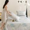 Juego de Tres Piezas de Alfombrilla de Fibra de Bambú Tencel de Gama Alta Sábana de Cama de Seda de Hielo Tencel de Verano Alfombrilla Suave de Aire Acondicionado Lavable