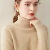 Suéter de Cachemira para Mujer Otoño/Invierno 2026 con Cuello Alto, Diseño Versátil, Tejido de Lana, Suave y Acogedor