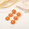 Aretes de Margarita de Rafia Transfronterizos, Aretes Florales Dulces y Delicados Tejidos a Mano, Aretes Estilo Vacaciones en la Playa