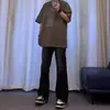 Pantalones Vaqueros Negros de Micro-lar para Primavera y Otoño para Hombre, Pierna Recta Holgada, Estilo Barril, Aspecto de Alta Gama, Estilo Americano, Moda Callejera de Alta Gama