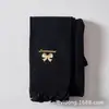 Leggings Infantis de Primavera e Outono Estilo Coreano Meias Fofas de Desenho Animado com Laço de Folha de Ouro para Crianças Mais Velhas Calças de Nove Pontos para Meninas