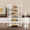 Tapa de Plato Aislante Taza a Prueba de Polvo Estante de Almacenamiento Tapa de Plato Plegable Transparente Compartimento Gabinete de Escritorio Acrílico