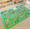 Alfombra de suelo de terciopelo de cristal para juego de transporte educativo infantil transfronterizo, interactiva para padres e hijos, absorbente de agua, agradable para la piel, antideslizante, alfombra para sala de estar