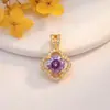 Colgante Transfronterizo Estilo Europeo y Americano Cobre Morado Microincrustado Circonita Accesorios de Joyería DIY de Alto Grado Personalizados Comercio Exterior Accesorios Versátiles