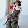 Conjunto de Primavera y Otoño para Niñas 2026 Nuevo Casual Estilo Coreano para Niñas Mayores, Top Falso de Dos Piezas con Falda y Pantalones Cargo