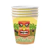 Decoración para Fiesta de Cumpleaños de Hoja de Palmera Tiki Hawaiano Vaso de Papel Desechable Plato de Papel Servilleta Cuchillo, Tenedor y Cuchara Suministros de Vajilla